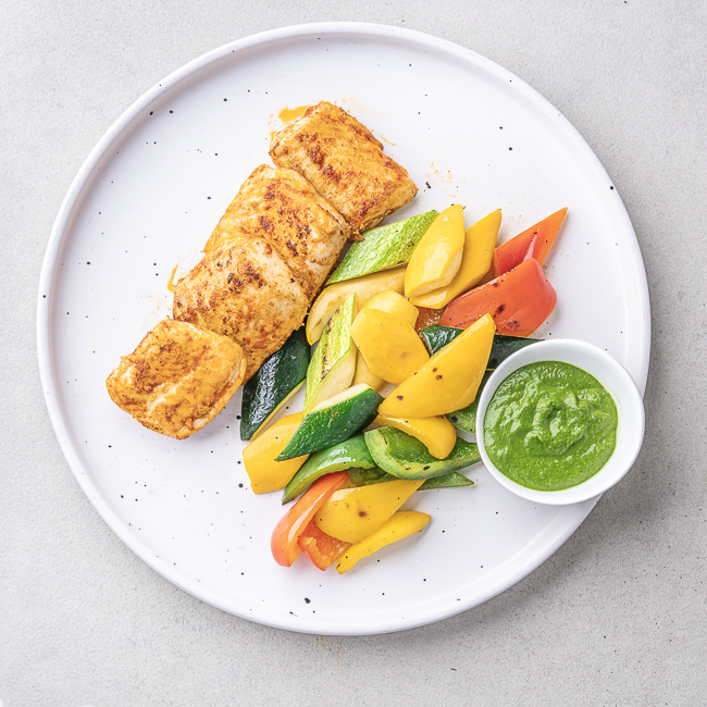 Smoked Paprika Fish with Spanish Pisto